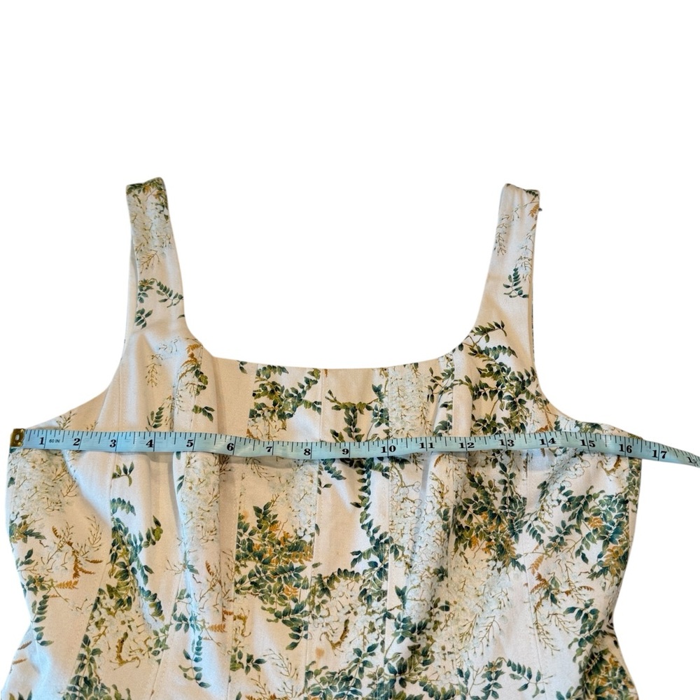 Antonio Melani Garden of Ivy Square Neck Fit & Flare Cotton Dress Size 6 Green - Picture 6 of 15